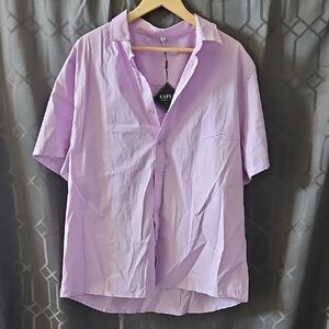 Zaful Men's Light Purple Casual Shirt Size 3XL